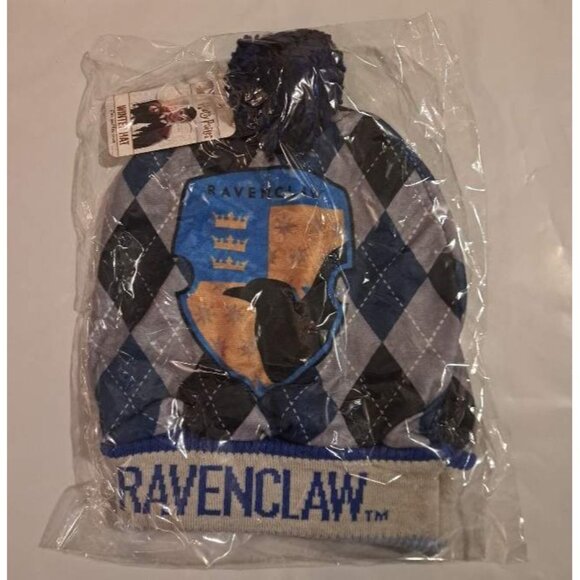 New Harry Potter Ravenclaw House Beanie Hat Adult Winter One Size Raven Blue NWT - Picture 2 of 2